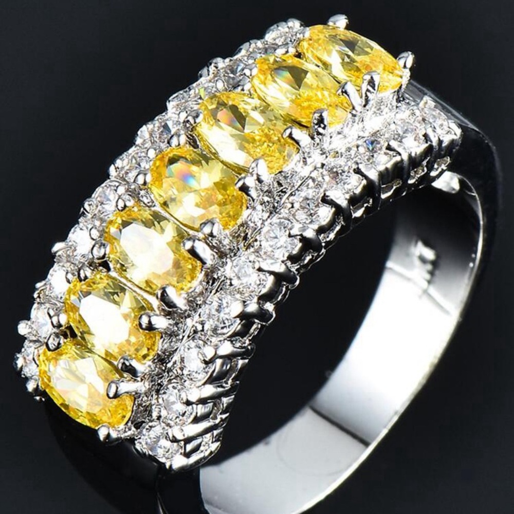 CITRINE BRIDAL WEDDING RING - Picture 2 of 6